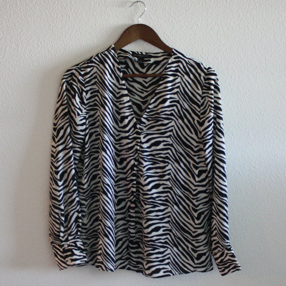 Banana Republic Zebra Pattern Flowy Blouse